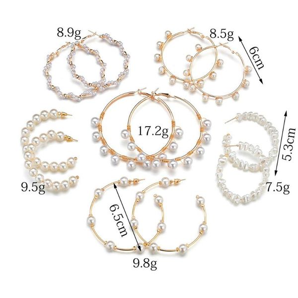 5 style imitation pearl large hoops earrings luxury pearl round loop earring for women wedding creole jewelry pendientes aros, Golden;silver
5 style imitation pearl large hoops earrings luxury pearl round loop earring for women wedding creole jewelry pendientes aros, Golden;silver