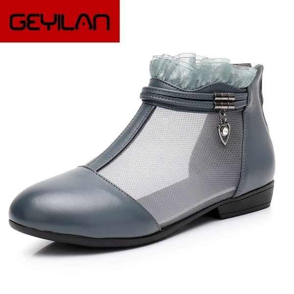 big size 34-43 genuine leather ankle boots mesh autumn summer women shoes fashion flat heels comfort woman sandals, Black
big size 34-43 genuine leather ankle boots mesh autumn summer women shoes fashion flat heels comfort woman sandals, Black