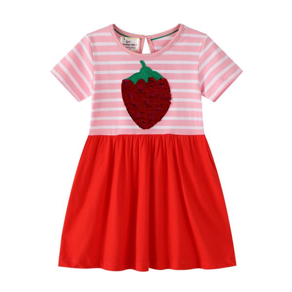 girl's dresses jumping meters princess girls tutu dress with strawberry beading cotton kids summer short sleeve for baby, Red;yellow
girl's dresses jumping meters princess girls tutu dress with strawberry beading cotton kids summer short sleeve for baby, Red;yellow