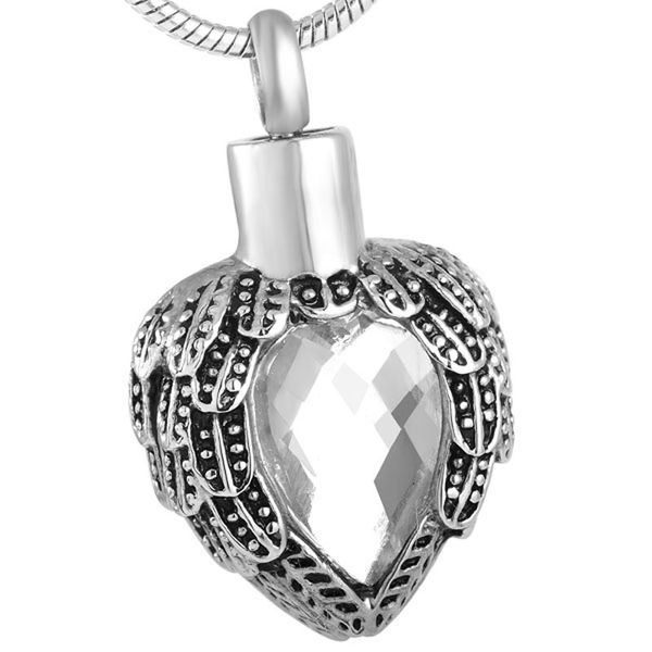 ijd8719 stainless steel cremation angel wings white birthstone for ashes crystal pendant necklace heart shaped memorial chain jewelry, Silver
ijd8719 stainless steel cremation angel wings white birthstone for ashes crystal pendant necklace heart shaped memorial chain jewelry, Silver