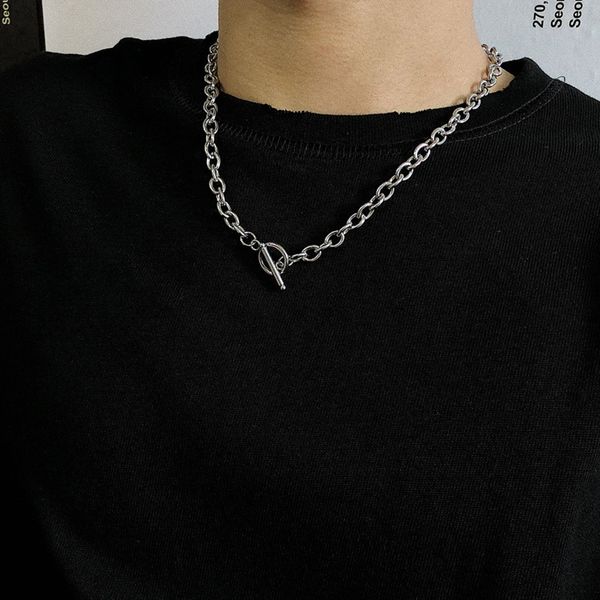 kpop statement egirl simple street stainless steel necklace for fashion women men sweater chain neck decoration couple jewelry, Golden;silver
kpop statement egirl simple street stainless steel necklace for fashion women men sweater chain neck decoration couple jewelry, Golden;silver