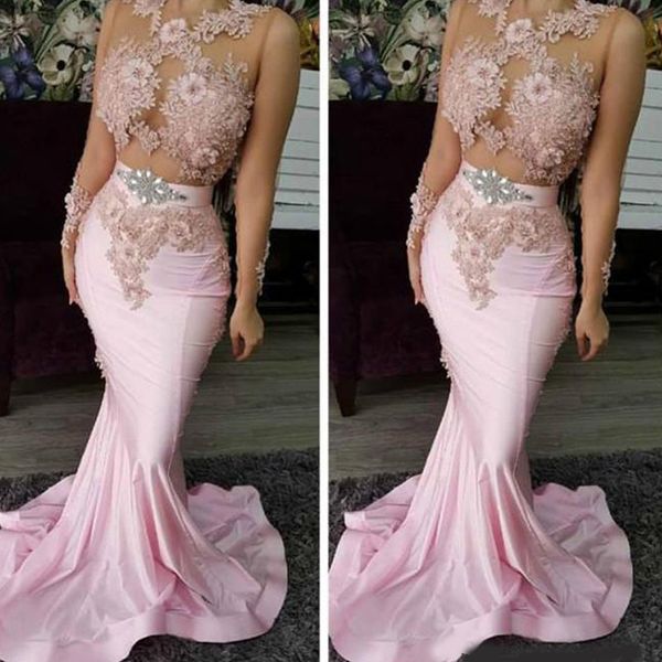 pink lace 2020 evening dresses sheer neck long sleeves mermaid prom dresses formal bridesmaid party pageant gowns, Black;red
pink lace 2020 evening dresses sheer neck long sleeves mermaid prom dresses formal bridesmaid party pageant gowns, Black;red