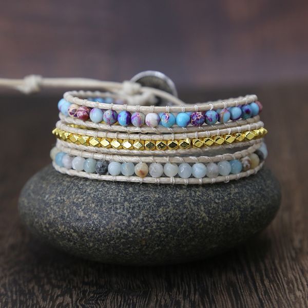 bohemia vintage unique natural stone turquoises charm 3strands wrap bracelets handmade boho bracelet women leather bracelet, Golden;silver
bohemia vintage unique natural stone turquoises charm 3strands wrap bracelets handmade boho bracelet women leather bracelet, Golden;silver