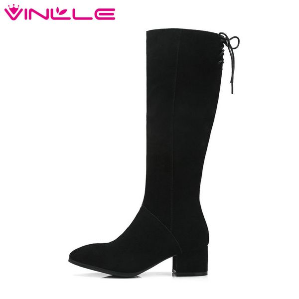 vinlle 2019 women knee high boots platform elegant casual pointed toe winter shoes women motorcycle boots big size 34-39, Black
vinlle 2019 women knee high boots platform elegant casual pointed toe winter shoes women motorcycle boots big size 34-39, Black