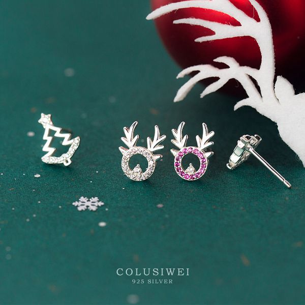 colusiwei authentic 925 sterling silver asymmetric elk pattern christmas tree stud earrings for women christmas present jewelry, Golden;silver
colusiwei authentic 925 sterling silver asymmetric elk pattern christmas tree stud earrings for women christmas present jewelry, Golden;silver
