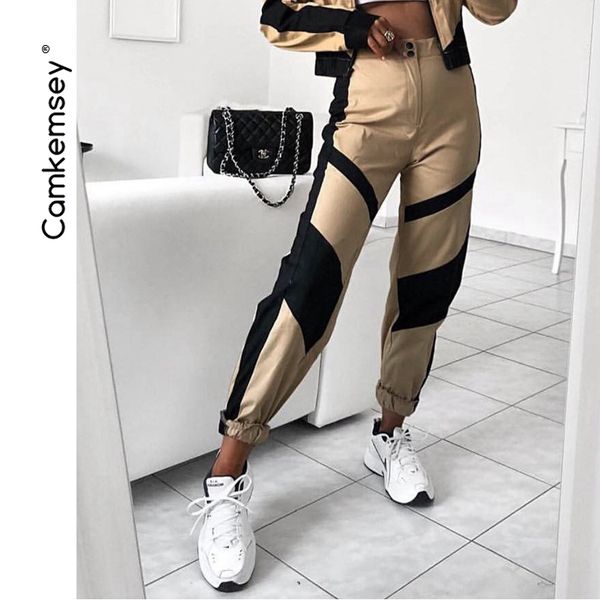 camkemsey streetwear black patchwork casual khaki cargo harem pants for women 2019 new fashion high waist jogger sweatpants sh190719, Black;white
camkemsey streetwear black patchwork casual khaki cargo harem pants for women 2019 new fashion high waist jogger sweatpants sh190719, Black;white