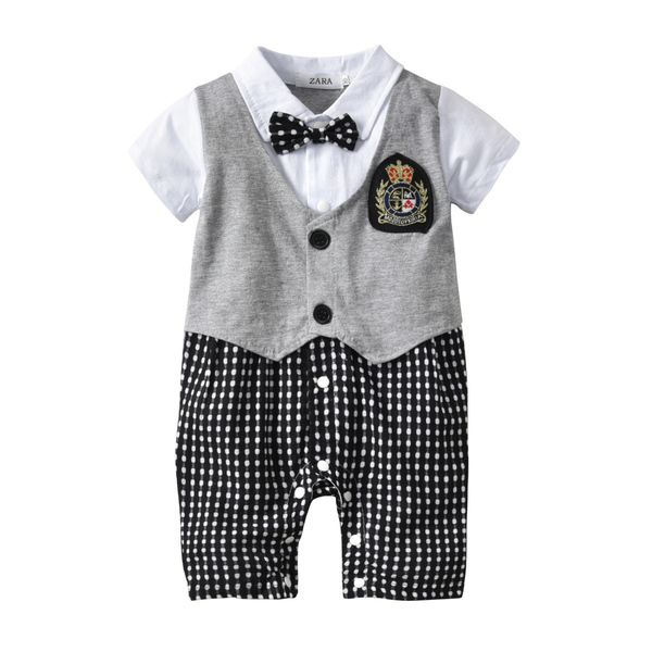summer children's clothing, baby boy, children's jumpsuit, romper, boy's bow tie, gentleman's badge, fake two-piece suit, Blue
summer children's clothing, baby boy, children's jumpsuit, romper, boy's bow tie, gentleman's badge, fake two-piece suit, Blue