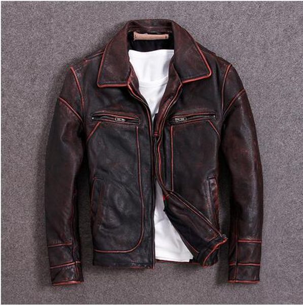 vintage men leather jacket 100% cowhide vintage black red brown leather jackets men winter coat clothing m100, Black;brown
vintage men leather jacket 100% cowhide vintage black red brown leather jackets men winter coat clothing m100, Black;brown