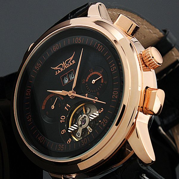 jaragar men's tourbillon wrap analog auto mechanical watch date week display relogio masculino c19010401, Slivery;brown
jaragar men's tourbillon wrap analog auto mechanical watch date week display relogio masculino c19010401, Slivery;brown