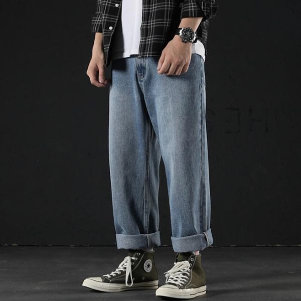 men jeans straight harem pants man japanese streetwear hip hop denim male loose wide leg pants, Blue
men jeans straight harem pants man japanese streetwear hip hop denim male loose wide leg pants, Blue