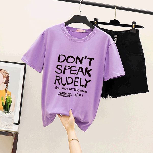 short sleeve t-shirt women's 2019 summer wear new style english printed letter half sleeve korean-style students loose-fit crew, White
short sleeve t-shirt women's 2019 summer wear new style english printed letter half sleeve korean-style students loose-fit crew, White