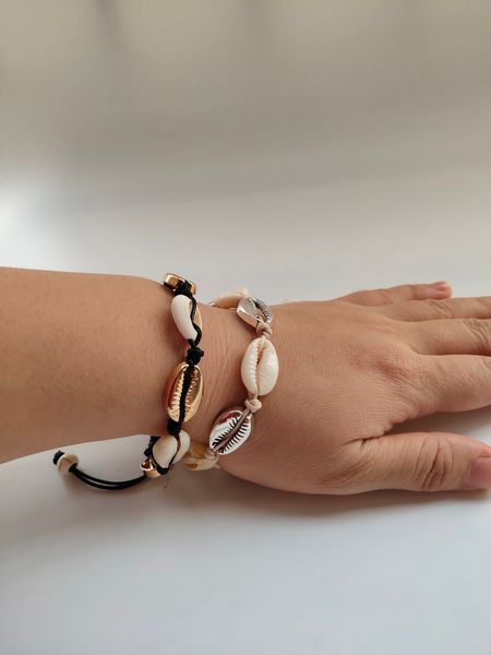2019 seabeach customs cultures seashell natural alloy material bead accessory with beige and black color string rope bracelet adjust size, Golden;silver
2019 seabeach customs cultures seashell natural alloy material bead accessory with beige and black color string rope bracelet adjust size, Golden;silver