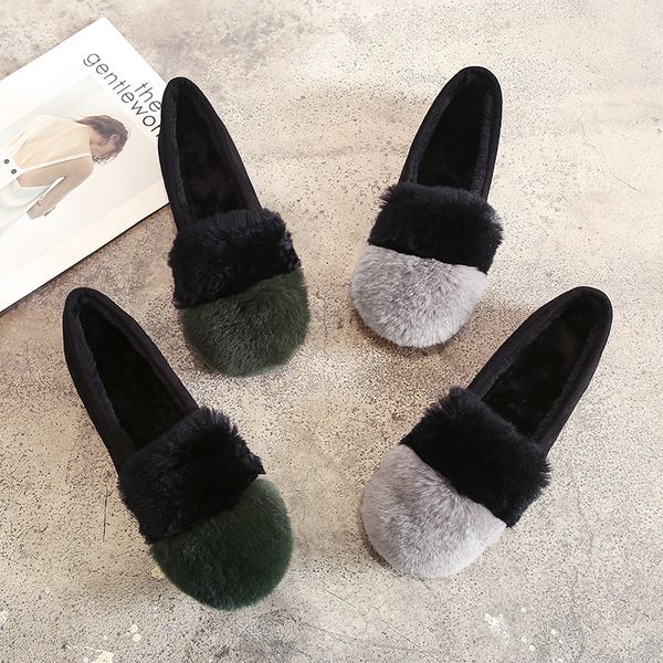 round toe mixed color fur shoes winter plush warm flats moccasins casual brief slip on lazy loafers luxury women footwear, Black
round toe mixed color fur shoes winter plush warm flats moccasins casual brief slip on lazy loafers luxury women footwear, Black