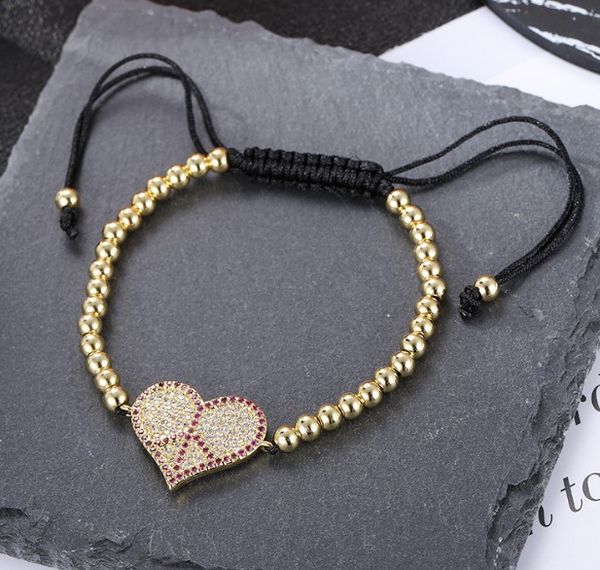 4mm gold silver rose gold micro pave cz zircon rope adjusted macrame bracelet cvgh434 heart charm braided braiding bangles, Black
4mm gold silver rose gold micro pave cz zircon rope adjusted macrame bracelet cvgh434 heart charm braided braiding bangles, Black