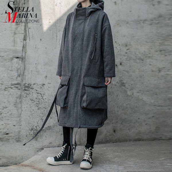 women's trench coats 2021 women winter korean fashion gray hooded coat with big pocket lady unique plus long jacket windbreaker l1207c-, Tan;black
women's trench coats 2021 women winter korean fashion gray hooded coat with big pocket lady unique plus long jacket windbreaker l1207c-, Tan;black