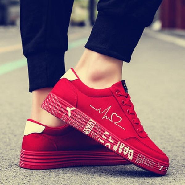 2019 spring and autumn personality fashion lace casual shoes lightweight breathable canvas men's shoes, Black
2019 spring and autumn personality fashion lace casual shoes lightweight breathable canvas men's shoes, Black