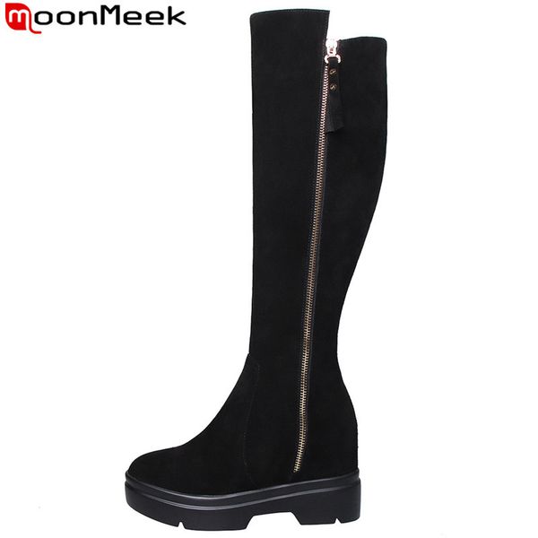 moonmeek fashion autumn winter boots women inside increasing shoes platform suede leather boots zip knee high women 2020, Black
moonmeek fashion autumn winter boots women inside increasing shoes platform suede leather boots zip knee high women 2020, Black