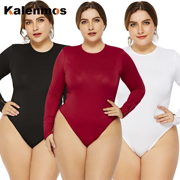 kalenmos plus size 6xl bodysuit women high elastic skinny bodycon romper solid slim bodysuits ladies winter clothes bottoming, Black;white
kalenmos plus size 6xl bodysuit women high elastic skinny bodycon romper solid slim bodysuits ladies winter clothes bottoming, Black;white