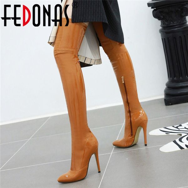 fedonas long female pu riding boots winter warm super high heels zipper women over the knee high boots night club shoes woman, Black
fedonas long female pu riding boots winter warm super high heels zipper women over the knee high boots night club shoes woman, Black
