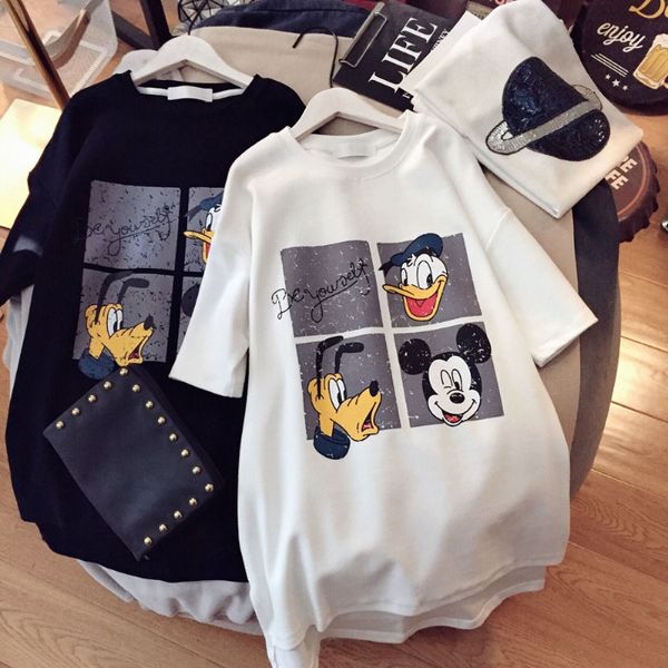 2020 sweet temperament cotton round collar pullover t-shirt pullover loose women's t-shirt, White
2020 sweet temperament cotton round collar pullover t-shirt pullover loose women's t-shirt, White