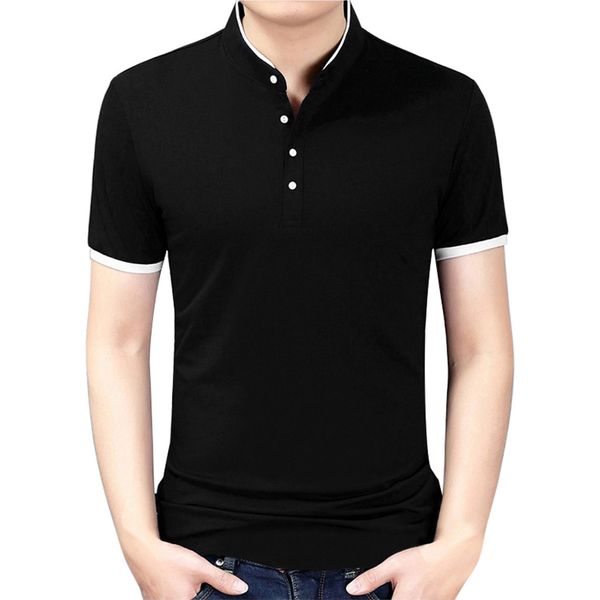 men's shirt fashion standing collar shirts short sleeve t-shirt solid pure button blouse 2019 button sport casual running, White;black
men's shirt fashion standing collar shirts short sleeve t-shirt solid pure button blouse 2019 button sport casual running, White;black