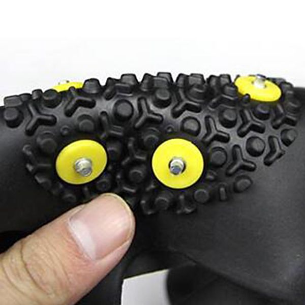 1 pair 10 studs anti-slip ice climbing shoe spikes grips crampons hiking snow grips rustproof winter traction cleats over shoes, Black;blue
1 pair 10 studs anti-slip ice climbing shoe spikes grips crampons hiking snow grips rustproof winter traction cleats over shoes, Black;blue