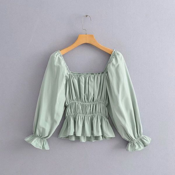 women's blouses & shirts spring square collar bubble sleeve dew collarbone solid color long french fresh and versatile short shirt fema, White
women's blouses & shirts spring square collar bubble sleeve dew collarbone solid color long french fresh and versatile short shirt fema, White