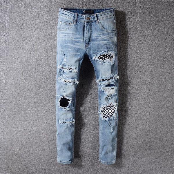 wholesalenew ripped hop fashion stylish popular pants cool mens urban clothing jumpsuit men's jeans, Blue
wholesalenew ripped hop fashion stylish popular pants cool mens urban clothing jumpsuit men's jeans, Blue