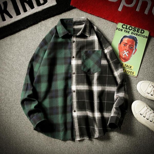 autumn patchwork shirt men plaid long sleeve shirts men hip hop casual pocket streetwear shirts coats fashion clothesb50, White;black
autumn patchwork shirt men plaid long sleeve shirts men hip hop casual pocket streetwear shirts coats fashion clothesb50, White;black