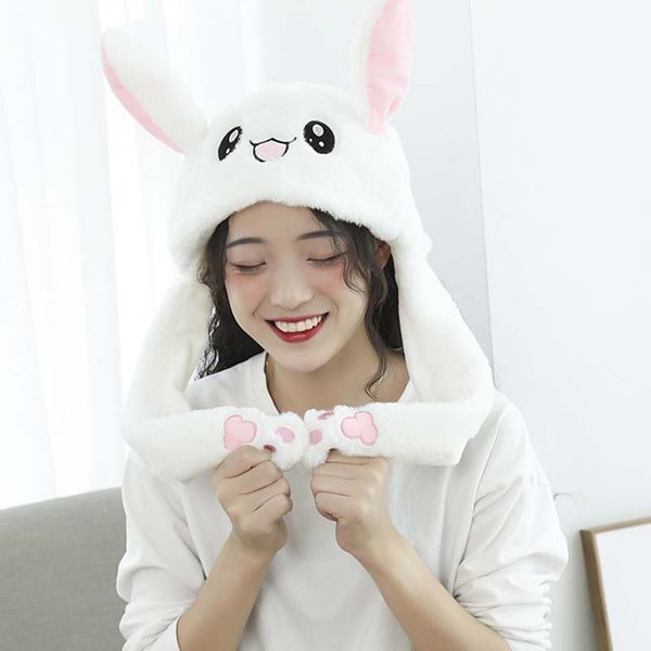 rabbit pinching ear hat vocal flashing hat plush airbag ear pop-up cute dance toy edf88