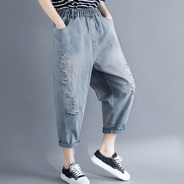 women jeans denim pants bottoms trousers big loose oversized distressed holes retro fashion casual for spring summer bo19311520, Blue 
women jeans denim pants bottoms trousers big loose oversized distressed holes retro fashion casual for spring summer bo19311520, Blue
