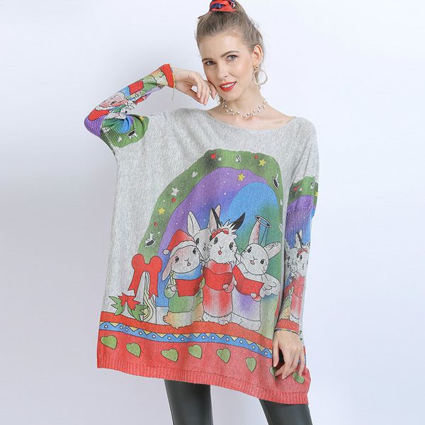 women's sweaters print women and pullovers autumn winter batwing sleeve pull femme oversized pullover female long knitted sweater, White;black
women's sweaters print women and pullovers autumn winter batwing sleeve pull femme oversized pullover female long knitted sweater, White;black