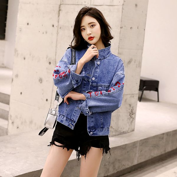 embroidery jeans jacket women short coat spring autumn new fashion long sleeve print denim jacket korean loose jean coat female, Black;brown
embroidery jeans jacket women short coat spring autumn new fashion long sleeve print denim jacket korean loose jean coat female, Black;brown
