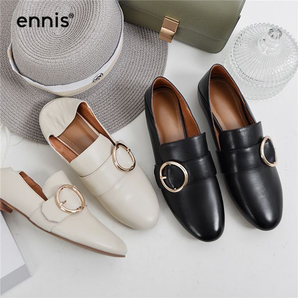 ennis black genuine leather loafers women casual shoes round toe buckle decoration flat boat shoes spring fashion c0014
ennis black genuine leather loafers women casual shoes round toe buckle decoration flat boat shoes spring fashion c0014