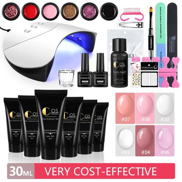 coscelia kit with 36w led nail lamp base coat builder colors gel nail art tool extension for manicure
coscelia kit with 36w led nail lamp base coat builder colors gel nail art tool extension for manicure
