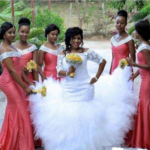 african mermaid bridesmaid dresses long off the shoulder back zipper formal wedding party gowns maid of the honor gowns water melon, White;pink
african mermaid bridesmaid dresses long off the shoulder back zipper formal wedding party gowns maid of the honor gowns water melon, White;pink
