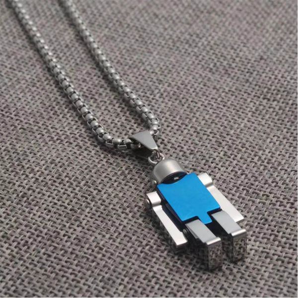 korean version of the men's necklace robot 316 stainless steel titanium steel pendant europe and america small jewelry, Silver
korean version of the men's necklace robot 316 stainless steel titanium steel pendant europe and america small jewelry, Silver