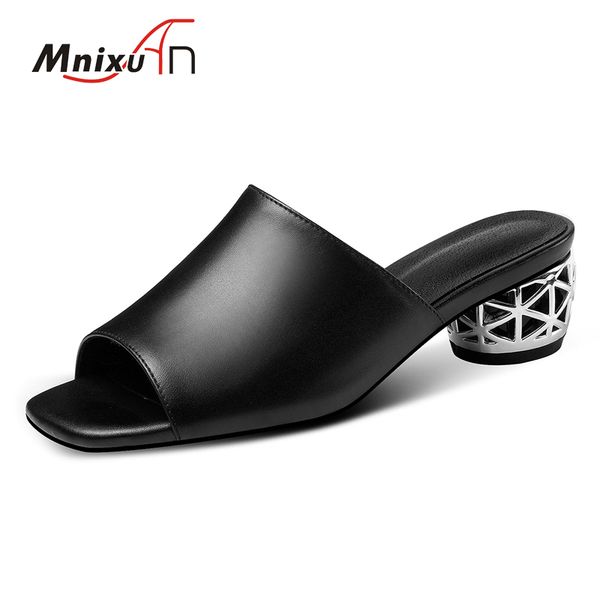 women slipper sandals summer casual shoes 2020new genuine leather peep toe middle chunky heels white slides size 40, Black
women slipper sandals summer casual shoes 2020new genuine leather peep toe middle chunky heels white slides size 40, Black