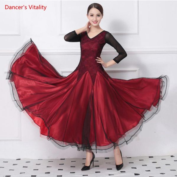 ballroom dance dress competition costumes big swing dresses standard dance dress for women performance/practice dancewears, Black;red
ballroom dance dress competition costumes big swing dresses standard dance dress for women performance/practice dancewears, Black;red