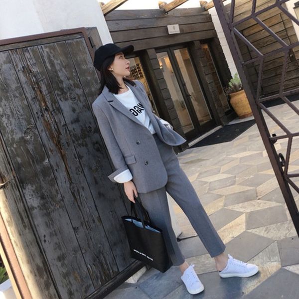 work fashion pant suits 2 piece set for women blazer jacket & trouser office lady slim casual fashion suit spring summer 2020, White;black
work fashion pant suits 2 piece set for women blazer jacket & trouser office lady slim casual fashion suit spring summer 2020, White;black