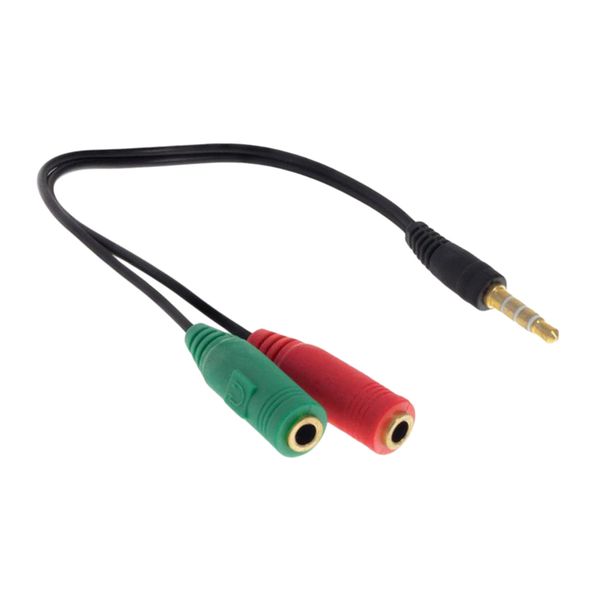 3.5mm headphone mic audio y-shaped splitter cable female to 
3.5mm headphone mic audio y-shaped splitter cable female to