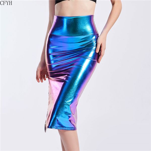 chic women slim long holographic laser skirt high waist split midi skirts office lady summer knee length skirts streetwear, Black
chic women slim long holographic laser skirt high waist split midi skirts office lady summer knee length skirts streetwear, Black