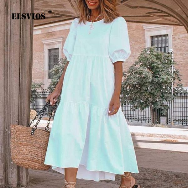2020 solid color short sleeve a-line summer dress women elegant o neck long party dress female casual beach dresses 2xl vestidos, Black;gray
2020 solid color short sleeve a-line summer dress women elegant o neck long party dress female casual beach dresses 2xl vestidos, Black;gray