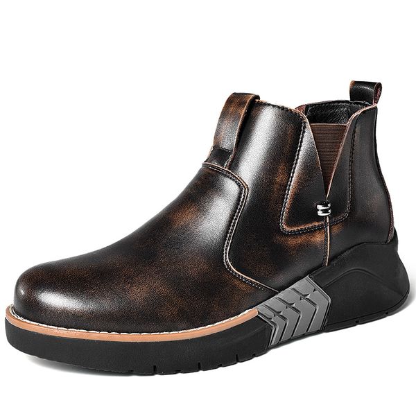 2019 new flat heel men boots genuine leather shoes male round head solid color fashion men's autumn winter boots size 38-44, Black
2019 new flat heel men boots genuine leather shoes male round head solid color fashion men's autumn winter boots size 38-44, Black