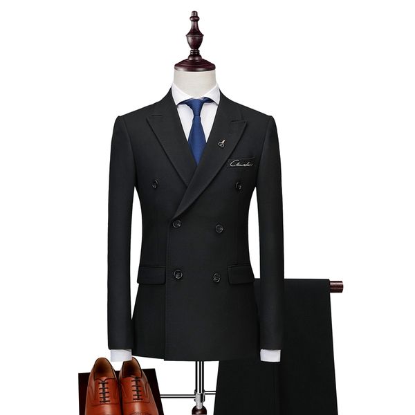 men's suit fashion 2 pcs slim classic formal business solid color double breasted lapel wedding groom party, White;black
men's suit fashion 2 pcs slim classic formal business solid color double breasted lapel wedding groom party, White;black