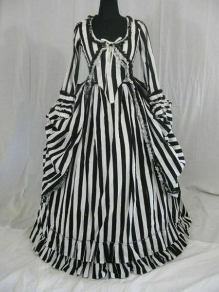katrina van tassel sleepy hollow victorian stripe dress gothic costume, Black;red
katrina van tassel sleepy hollow victorian stripe dress gothic costume, Black;red