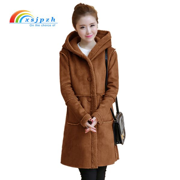 omlesa new winter suede leather coat women 2017 new long lamb wool jacket hooded thicken parka female slim windbreakers yq321, Black
omlesa new winter suede leather coat women 2017 new long lamb wool jacket hooded thicken parka female slim windbreakers yq321, Black