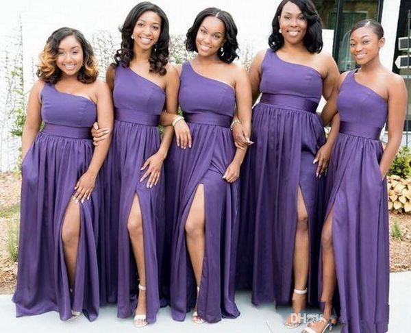 2019 african a line purple bridesmaid dresses one shoulder high side split wedding party dress chiffon maid of honor gowns custom m61, White;pink
2019 african a line purple bridesmaid dresses one shoulder high side split wedding party dress chiffon maid of honor gowns custom m61, White;pink
