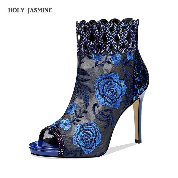 2019 new see through mesh boots women embroidery flowers bling bling crystal ankle boots summer shoes summer botas feminina, Black
2019 new see through mesh boots women embroidery flowers bling bling crystal ankle boots summer shoes summer botas feminina, Black