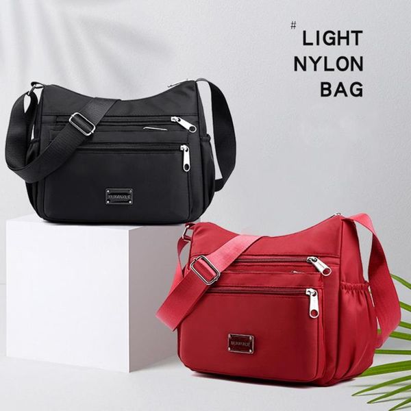 women waterproof nylon messenger sling bags solid color zipper pocket travel casual large capacity shoulder handbag
women waterproof nylon messenger sling bags solid color zipper pocket travel casual large capacity shoulder handbag
